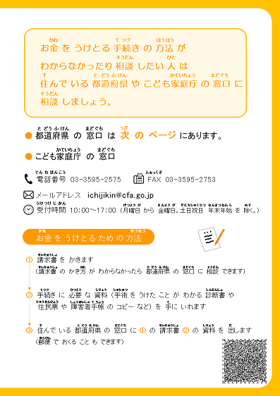 お金をうけとる手続のやりかたがわからなかったり相談したい人は住んでいる都道府県やこども家庭庁の窓口に相談しましょう。