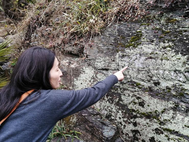 寛ぽ洪水位磨崖標「水」