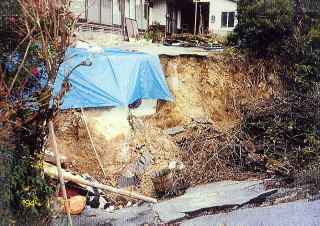 宅地擁壁を含めて地滑りを生じている場合