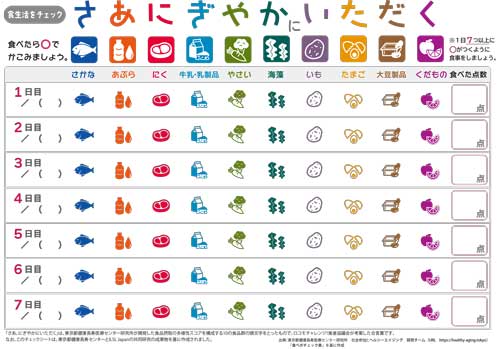 500さあにぎやかにいただくチェック表