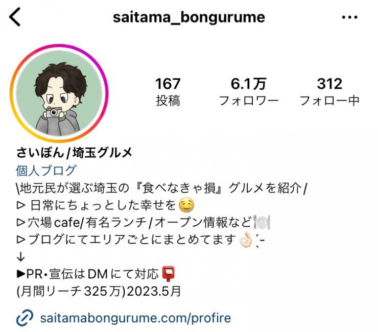 さいぼんさんのインスタグラムプロフィール