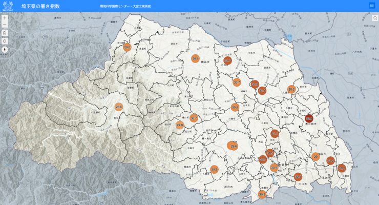 埼玉県暑さ指数マップ