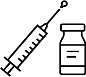 注射器とワクチンのイラスト