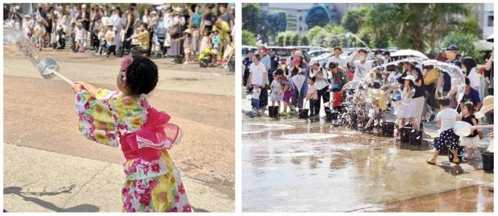 写真：打ち水タイム