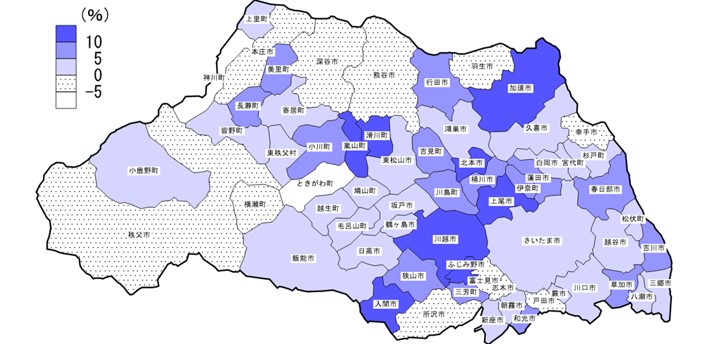 市町村内総生産対前年度増加率(2021)