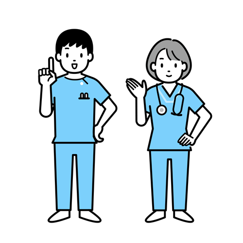 看護師の男女のイラスト