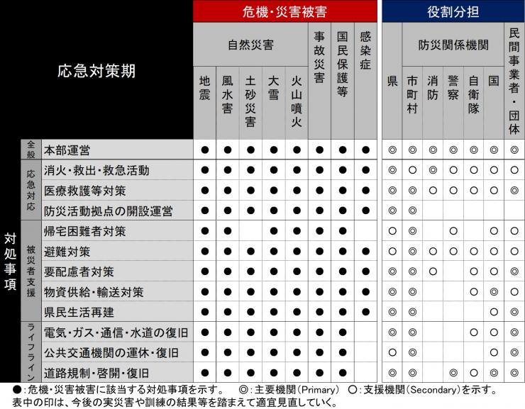 埼玉版FEMA役割分担表（簡略版）