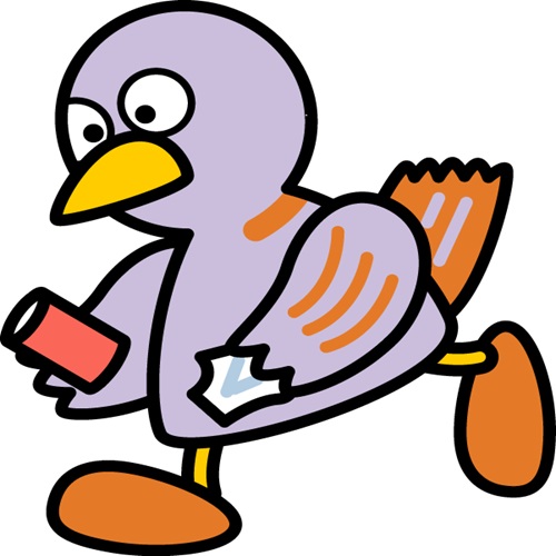 ごみを拾うコバトン