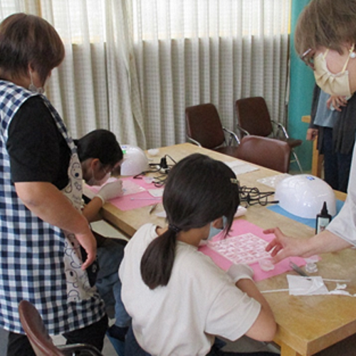 キーホルダー作り教室の写真