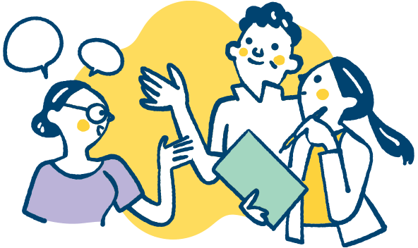 手話通訳者、要約筆記者のイラスト