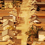 粕壁宿の街並みの模型写真