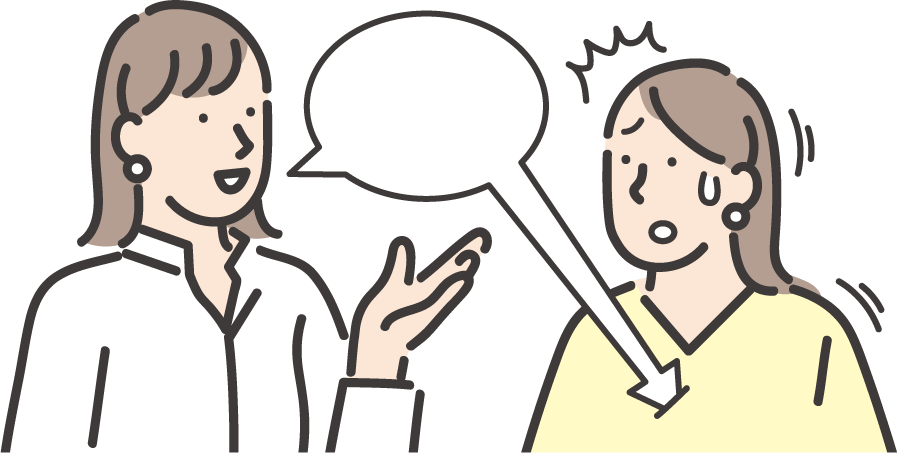 さりげない言葉で誰かの心を傷つけているイメージイラスト