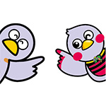 コバトンとさいたまっちのイラスト