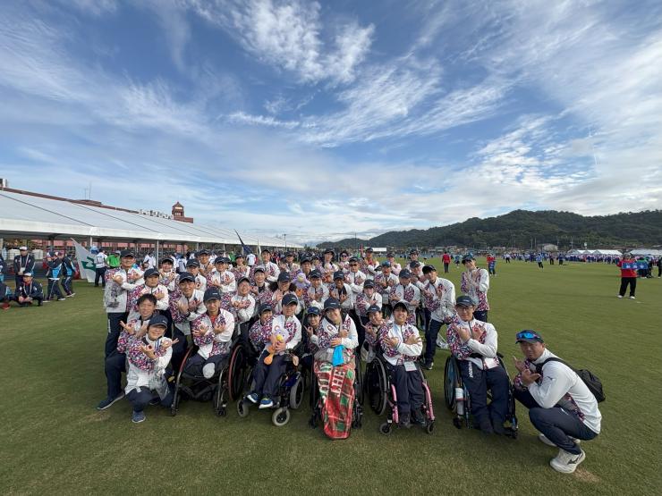 陸上競技の選手の集合写真