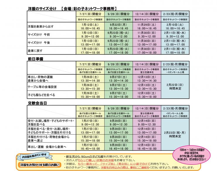 「おおきくなったね！×おおきくなってね！」チラシ（裏）