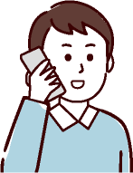 電話で問合せをする男性のイラスト