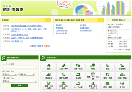 彩の国統計情報館ページ画面