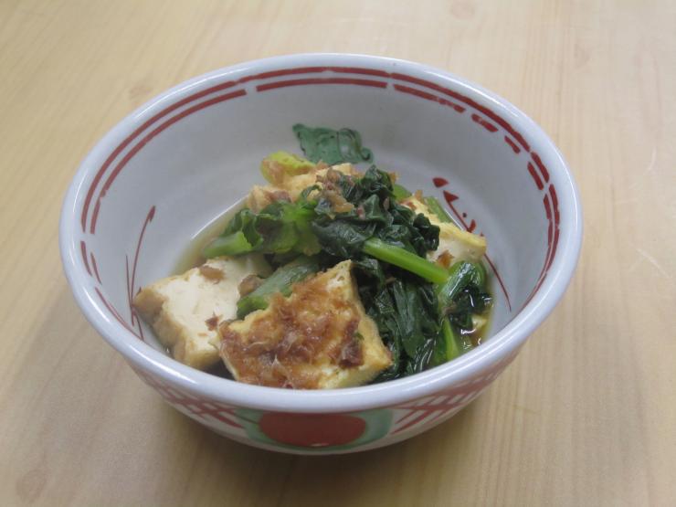 厚揚げと小松菜の煮びたし