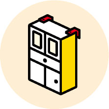 棚にL型金具を取り付けたイラスト