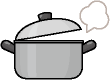 お鍋が沸騰しているイラスト