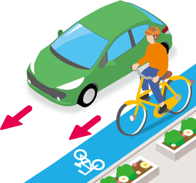 ルールを守っている自転車のイラスト