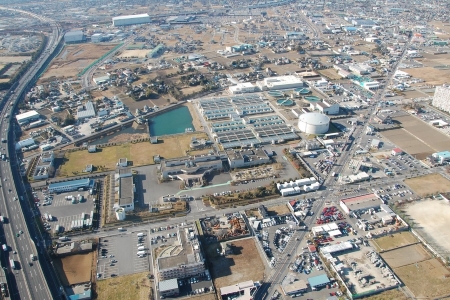 上空から見た浄水場の写真