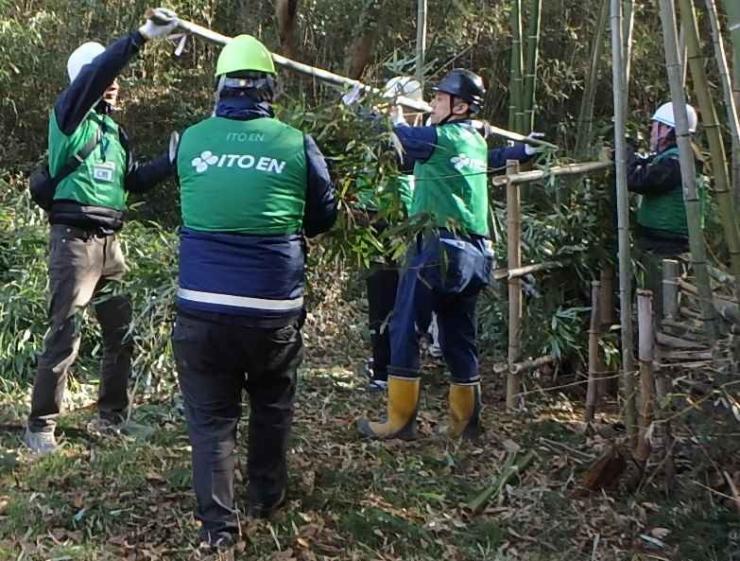 「竹の伐採などの森林観光保全活動の様子」