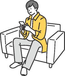 スマートフォンを操作する男性のイラスト