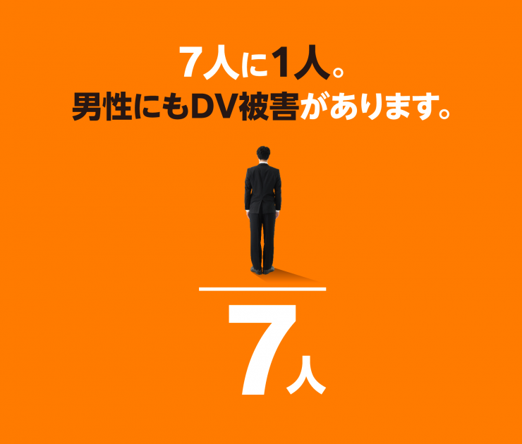 7人に1人。 男性にもDV被害があります。