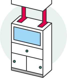 家具を固定しているイラスト