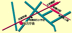 朝霞県税事務所の案内図