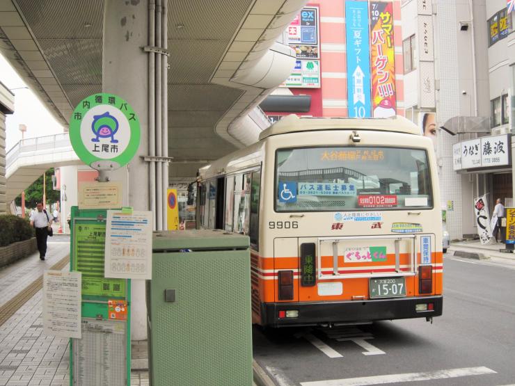 写真：バス停（上尾駅）