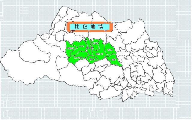 比企地域の位置を表した図